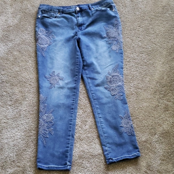 diane gilman embroidered jeans